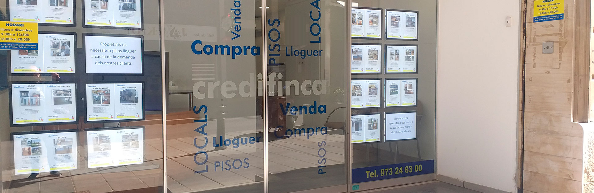 CREDIFINCA Immobiliària a Lleida pisos en venda i lloguer a Lleida. Els teus pisos i cases en venda a Lleida, Properties Real Estate Agency. venda de locals i naus.